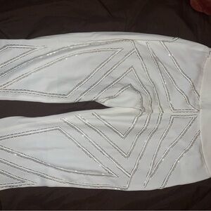 White Embellished Women's Pants